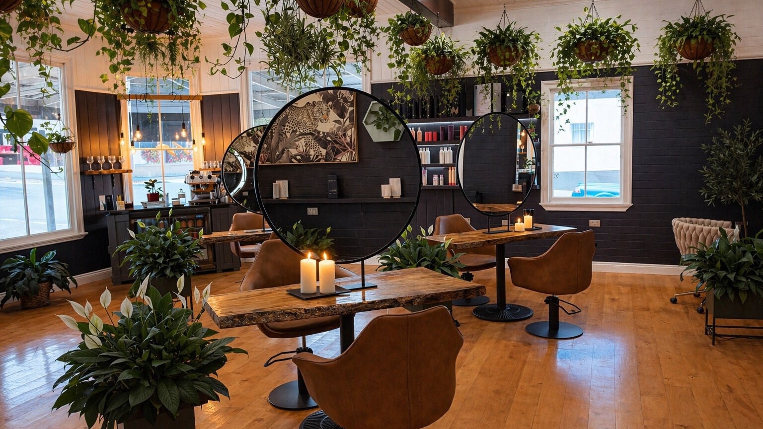 Cougar Design Italiano in Teneriffe, Queensland, AU featuring lush decor and designer salon chairs.