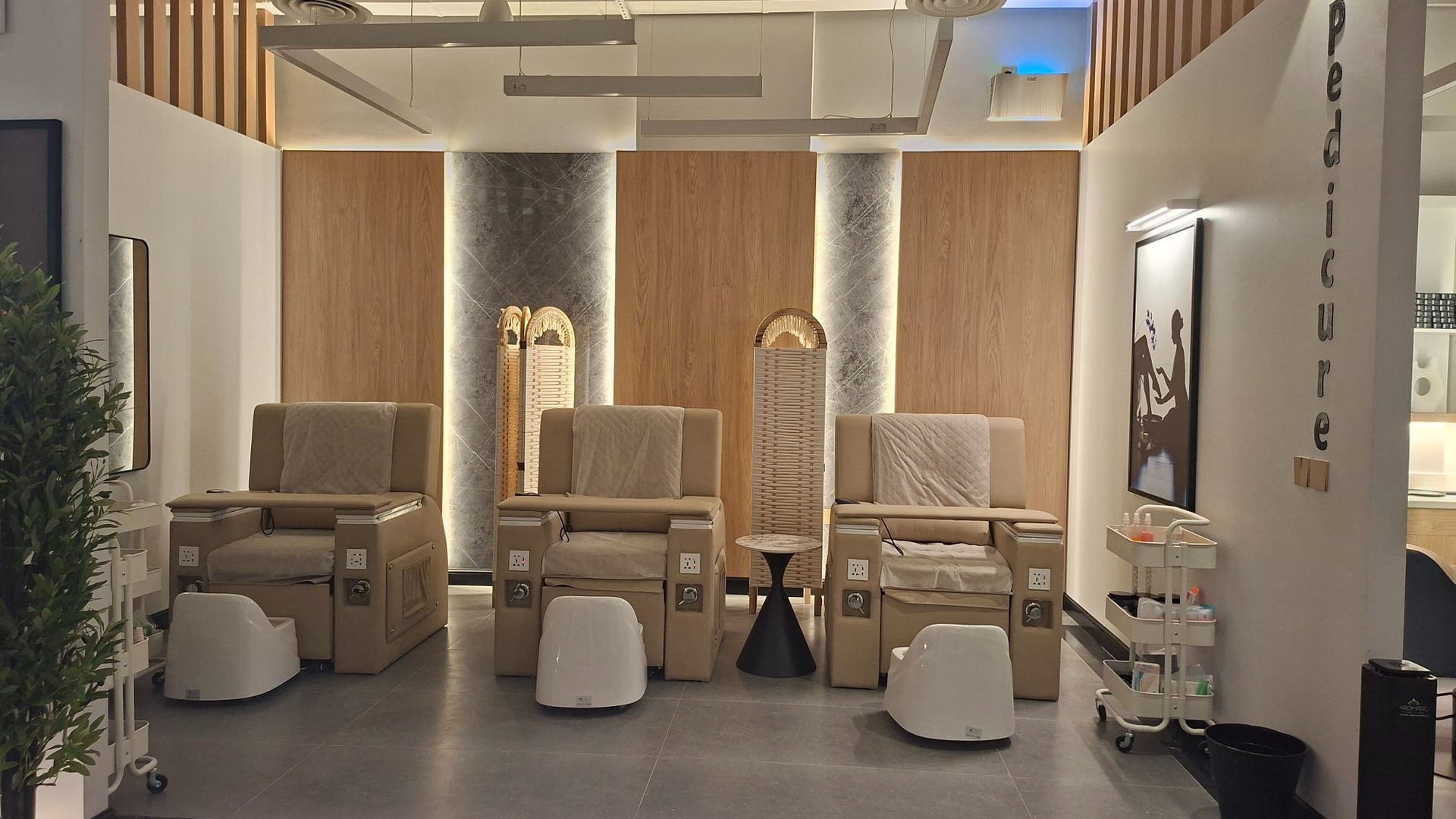 Elegant pedicure stations at Smart Style, Riyadh, Riyadh Province, SA, showcasing modern wellness.