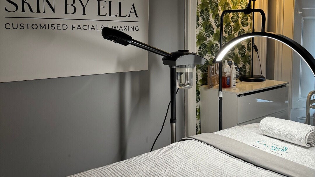 EllaBonita facial room in South Ayrshire, United Kingdom, GB showcasing a modern treatment setup.