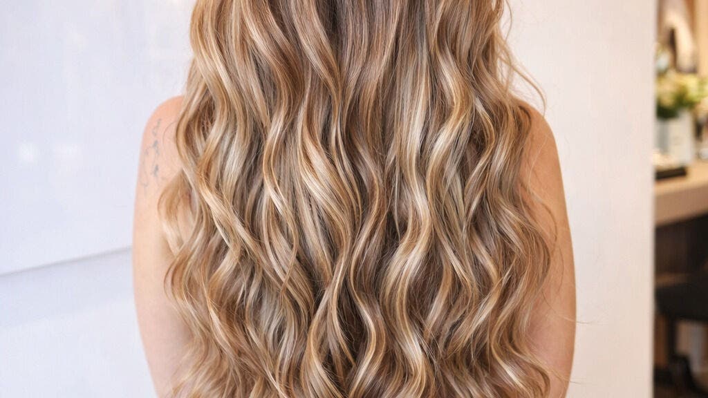 Luscious blonde waves styled at Sass n Co, Cheltenham, Victoria, AU, showcasing vibrant hair beauty.
