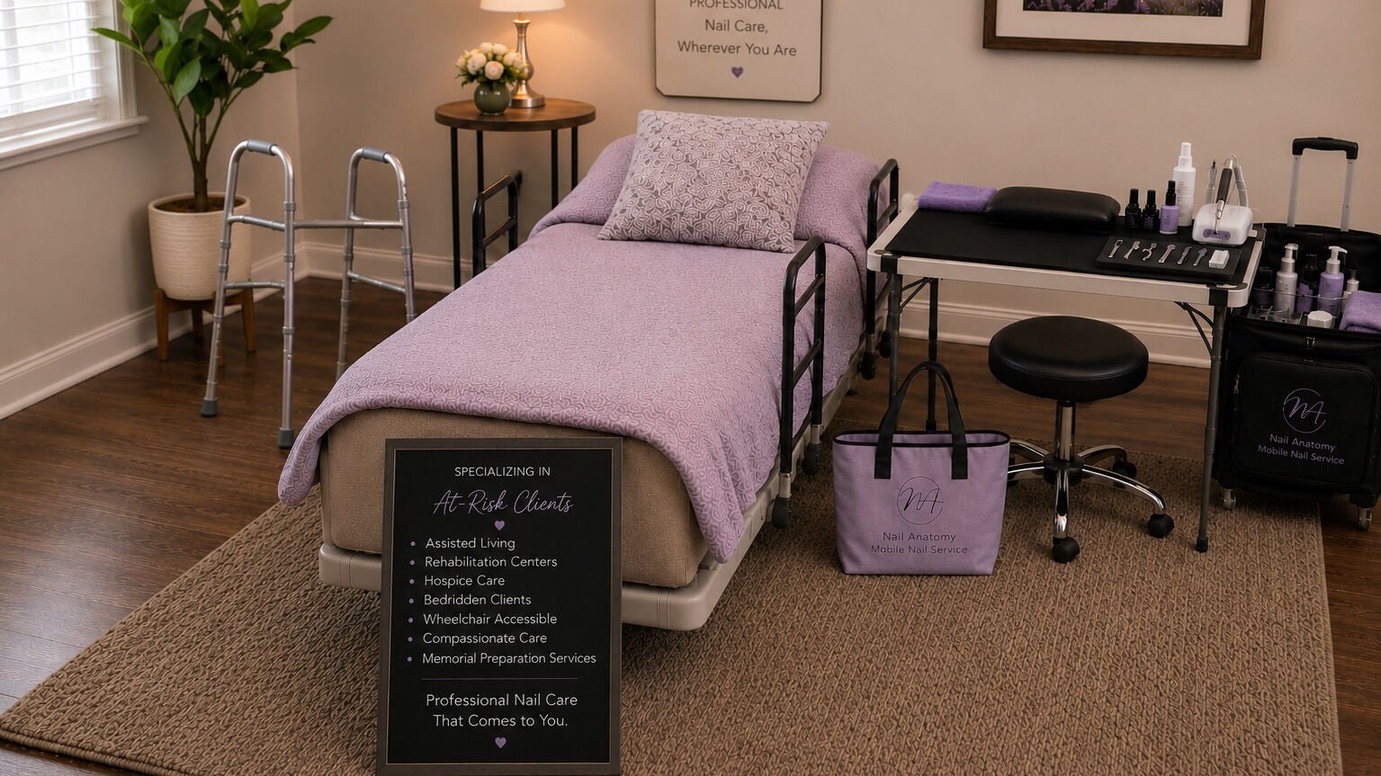 Nail Anatomy - Mobile's cozy setup in Stockbridge, Georgia, US, featuring a spa bed and nail care tools.