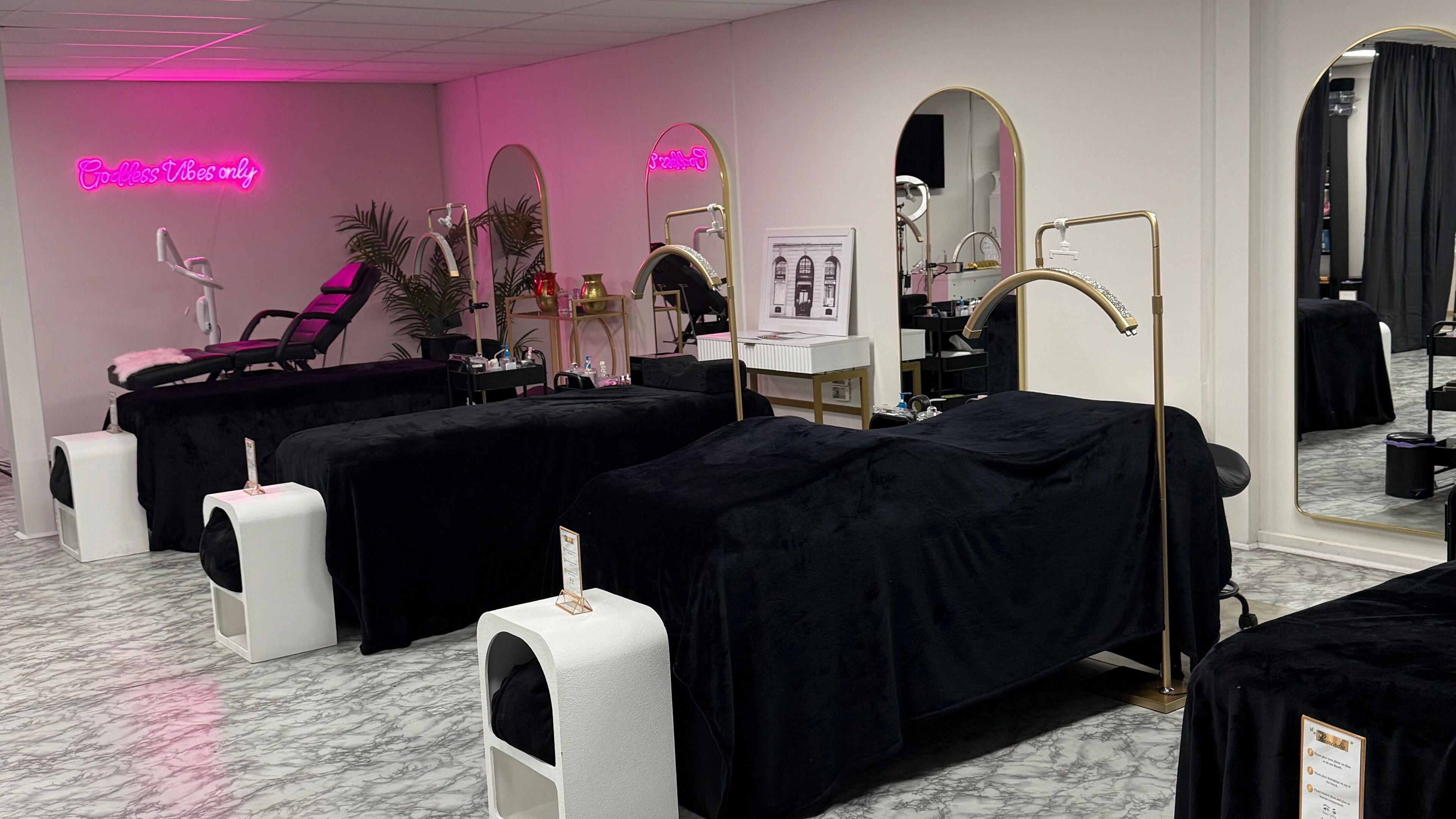 Elegant spa room at Russian Goddess Beauty in Melbourne, Victoria, AU with chic decor and serene ambiance.