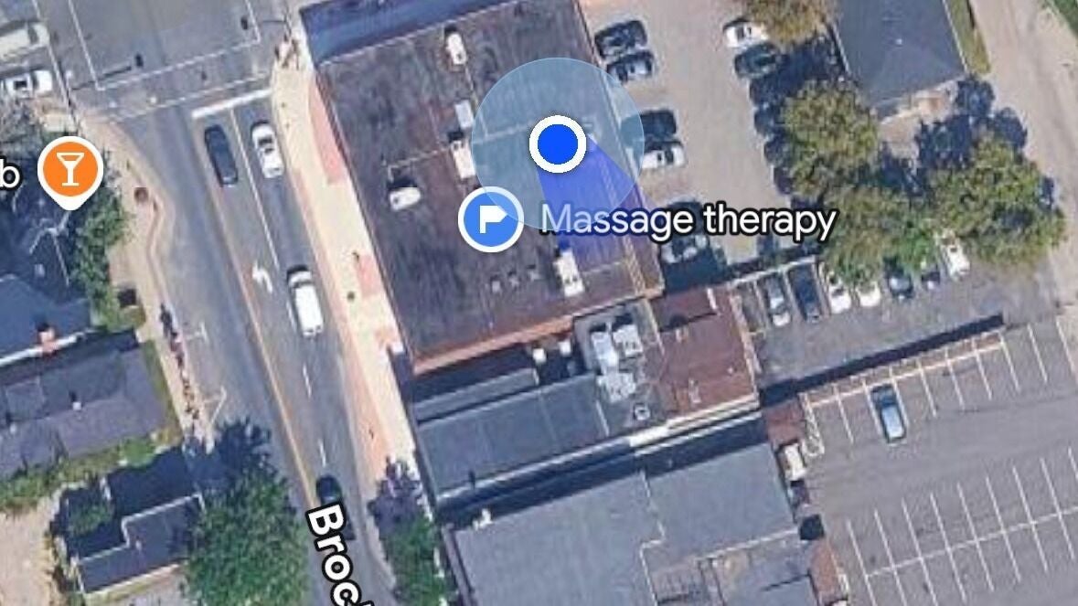 Aerial view of Ki Health and Wellness location in Whitby, Ontario, CA showing building and street layout.