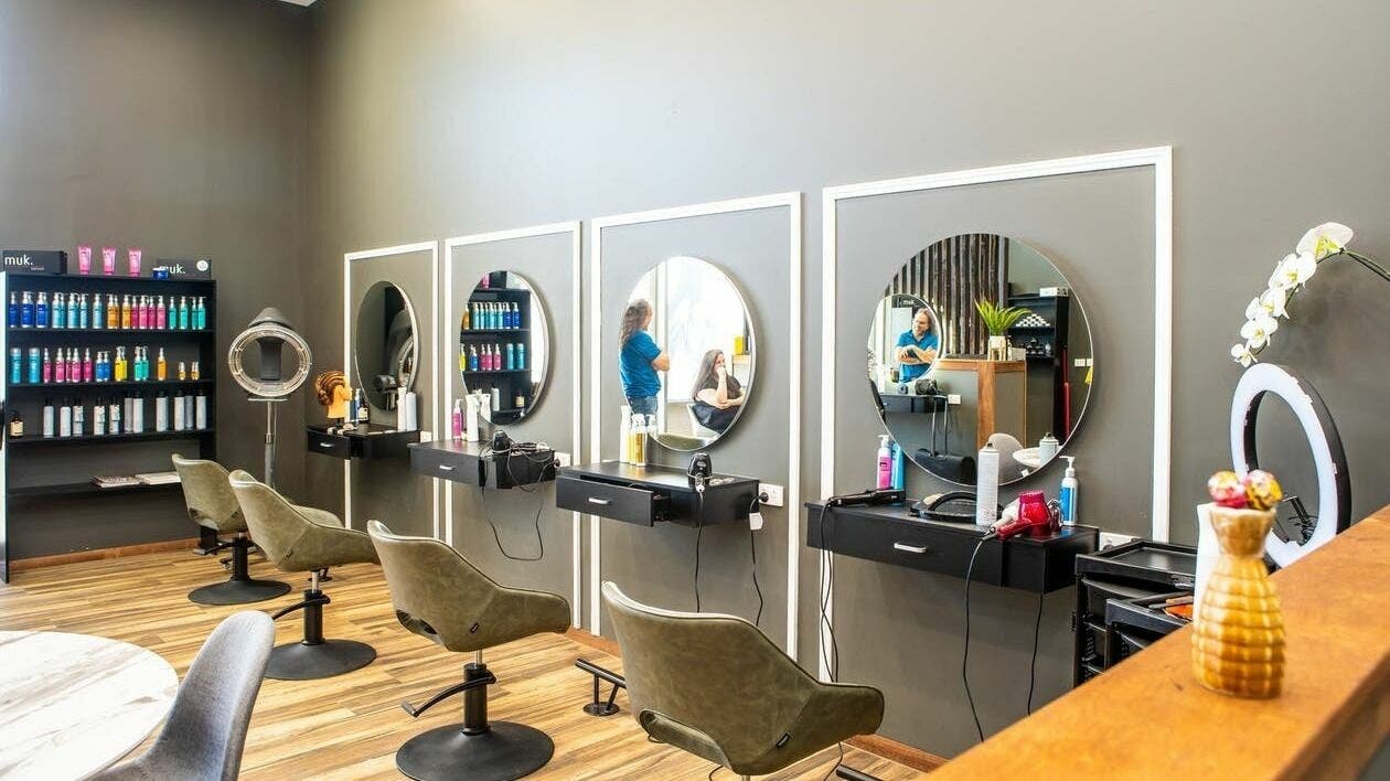 Lux & Co salon interior with modern chairs and mirrors in Melbourne, Victoria, AU.
