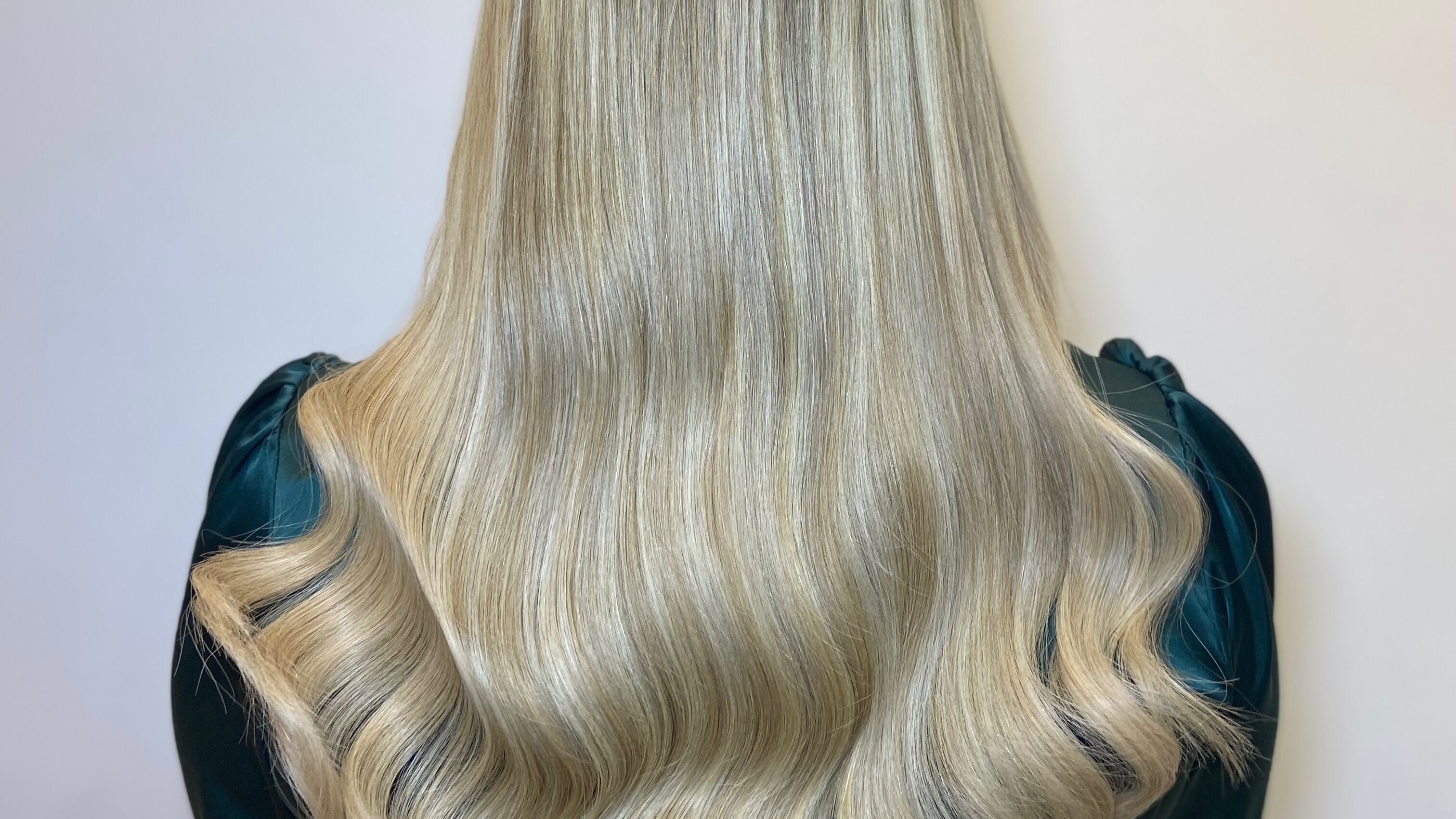 Elegant blonde hair extensions at Cara Hillidge Hair Extensions, Prestatyn, Wales, GB.
