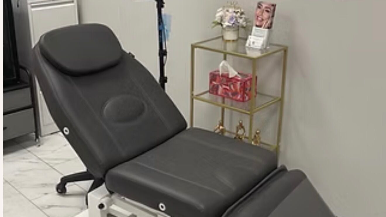 Luxurious treatment chair at EverlastInk Beauty, Inc. in Copiague, New York, US.