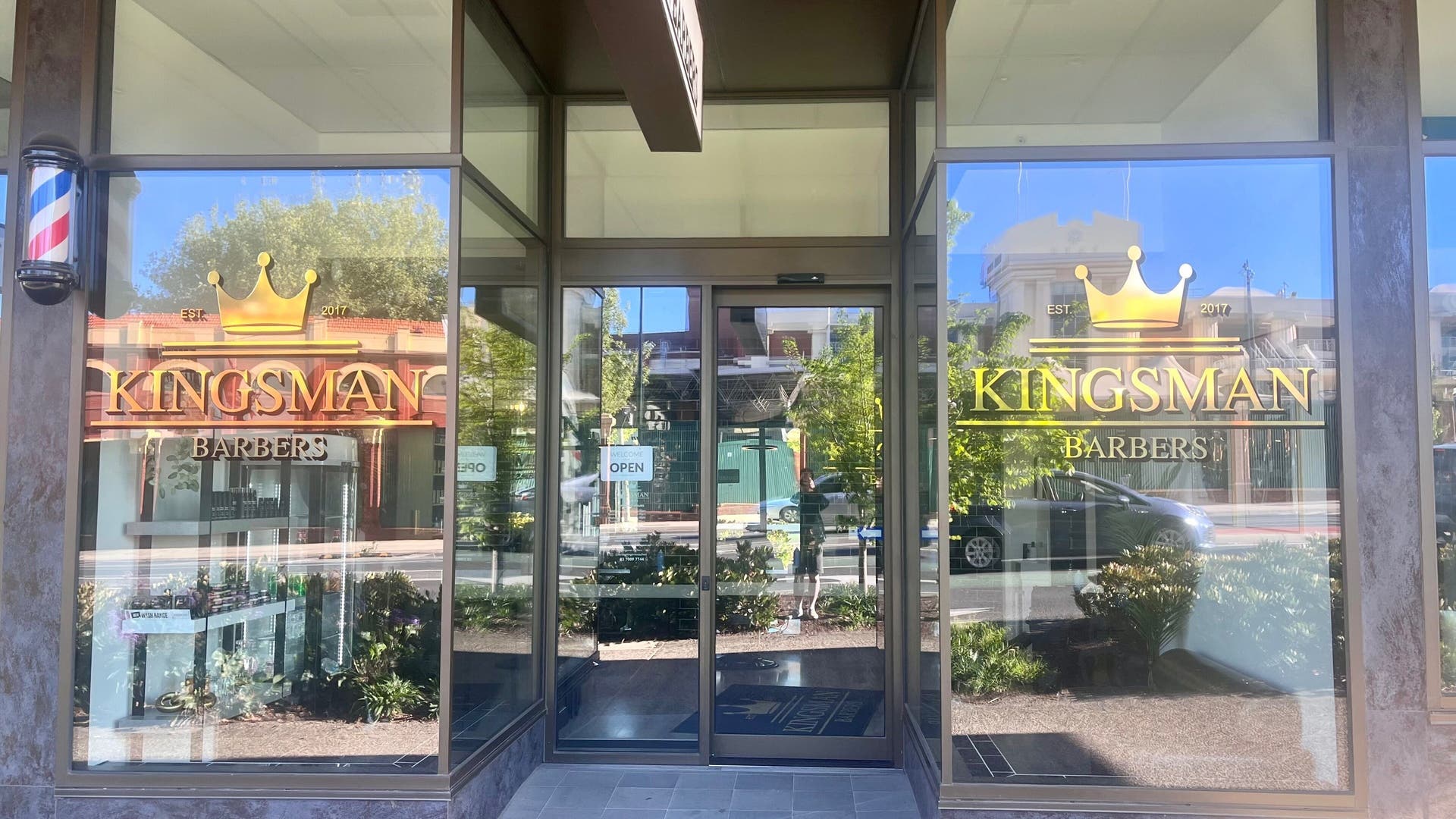 Kingsman Barbers at Caulfield Village, opposite Caulfield Racecourse in Melbourne, Victoria, AU.