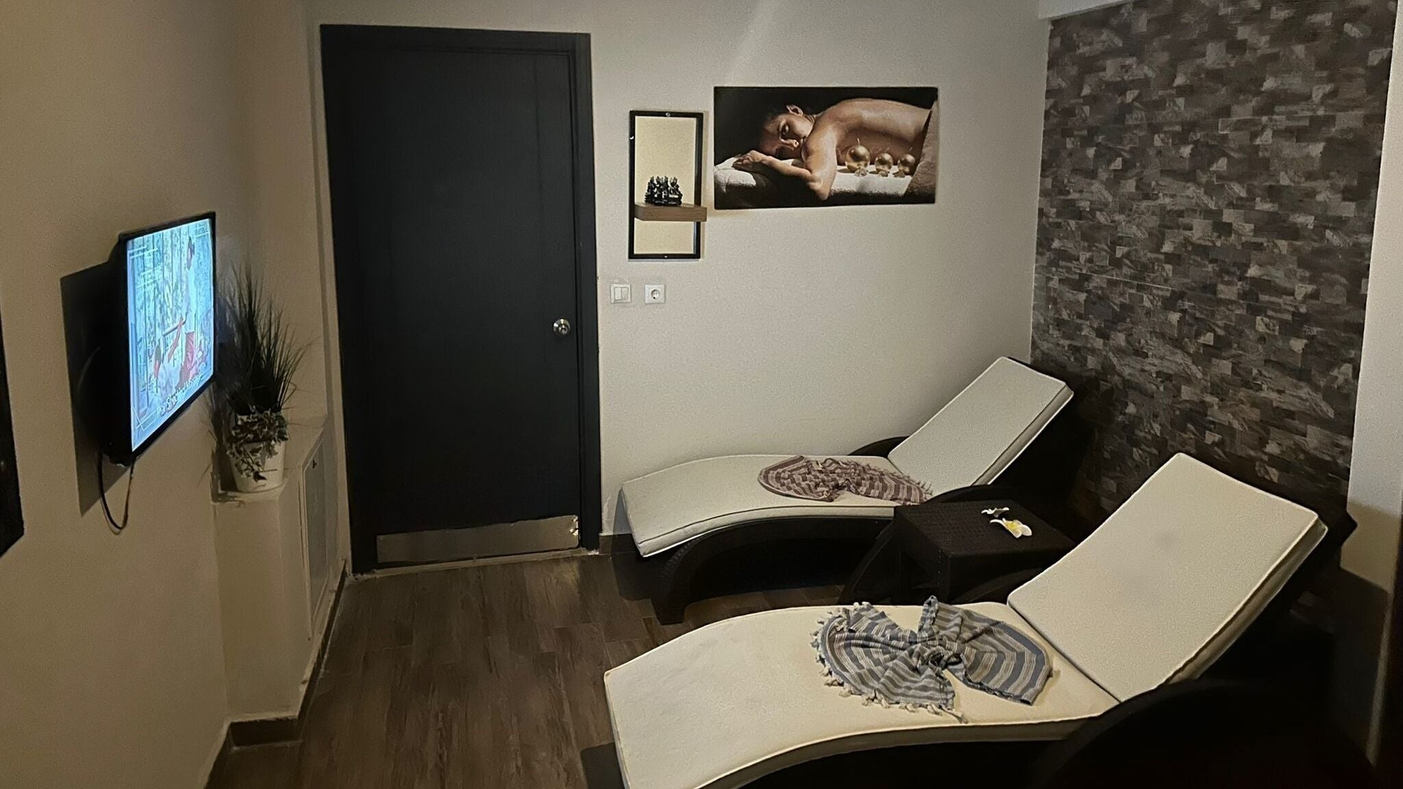 Relaxing lounge with recliner chairs at Artemis Spa in Tropical Hotel, Muğla, Muğla, TR.