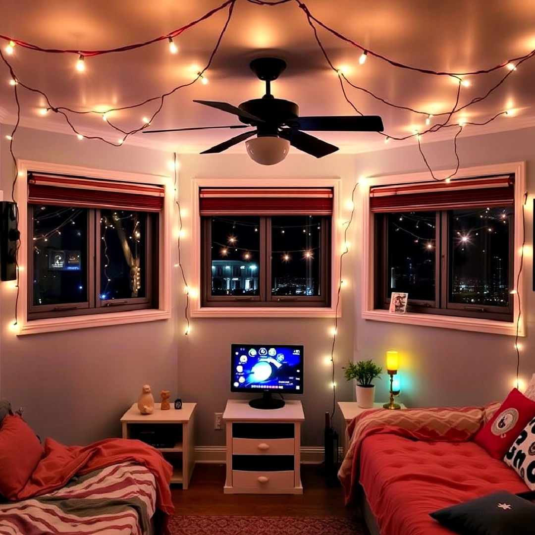 cozy string lights