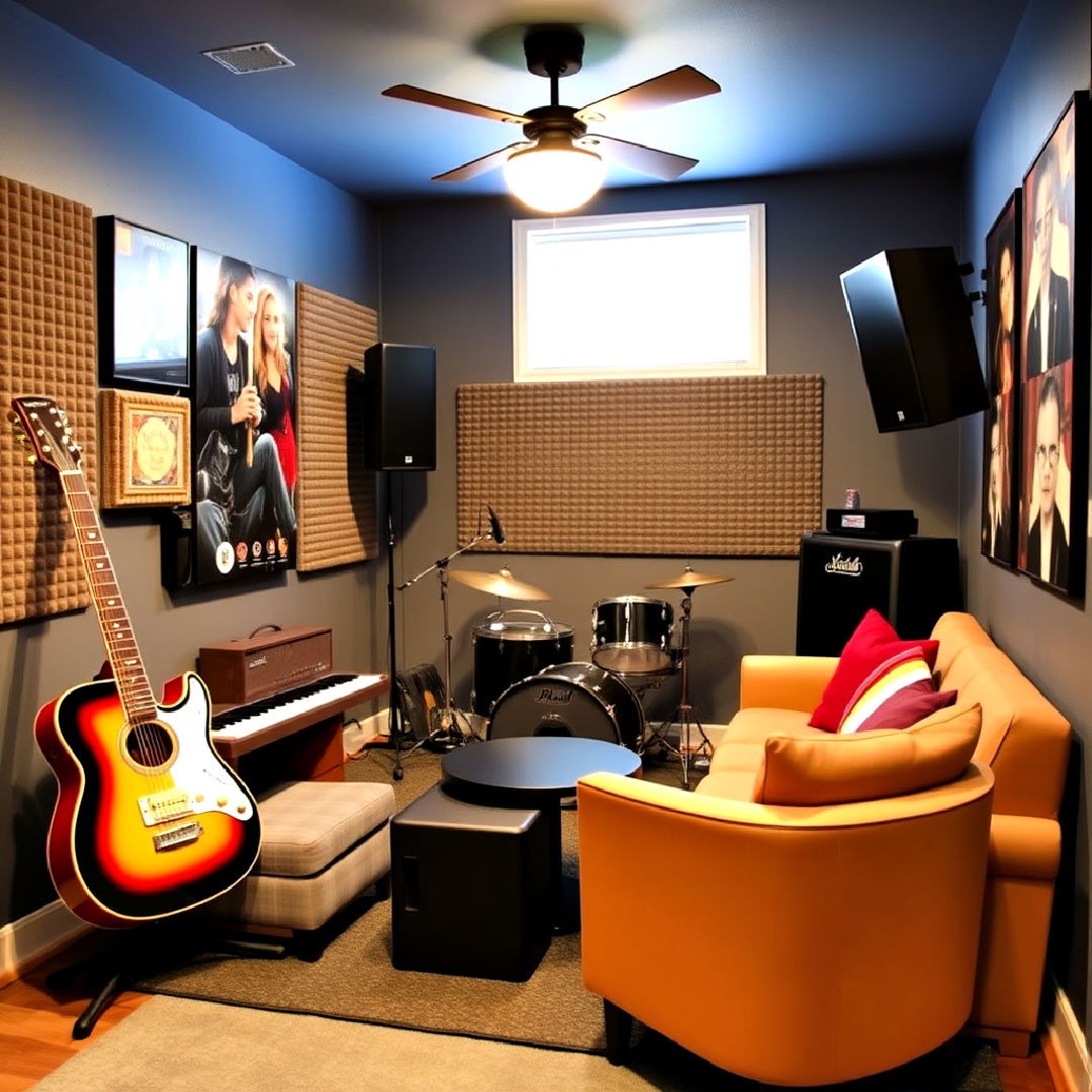 music corner with instruments
