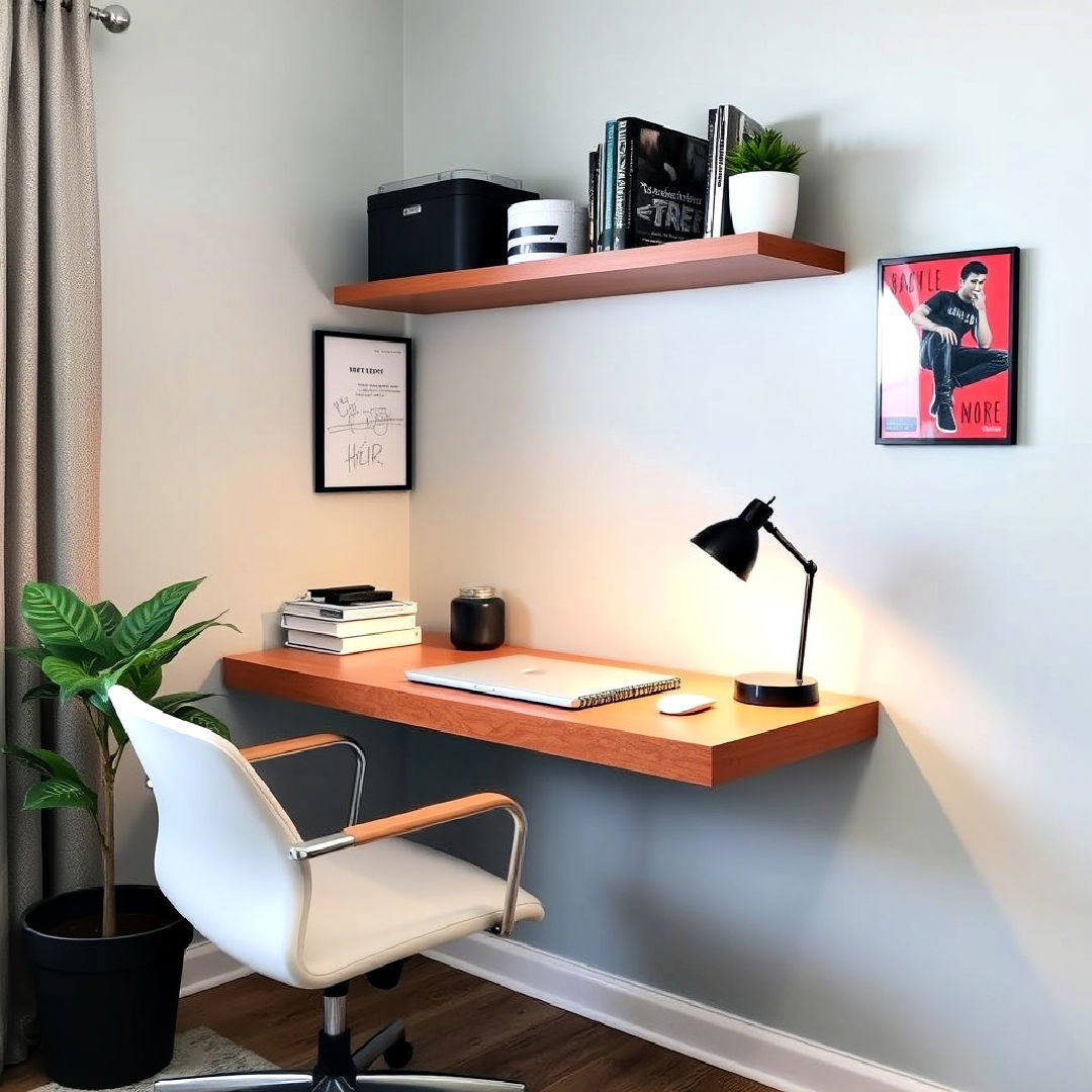 space saving floating desk