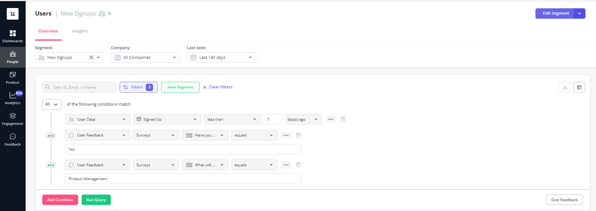 User segmentation in Userpilot