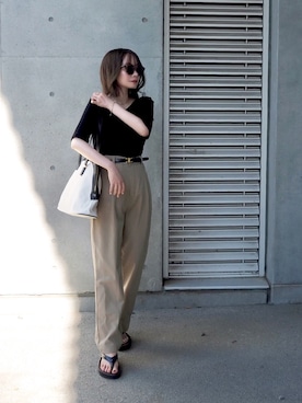 「OOFOS(ウーフォス)のアイテム」を使った、shino◡̈*❤︎さん(レディース・154cm)の夏コーディネート