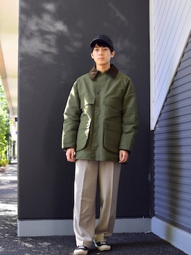「Barbour(バブアー)の【別注】Barbour×DOORS FLEECELINED BEDALE OG(その他アウター、グリーン系)」を使った、爽さん(メンズ・172cm)の秋コーディネート