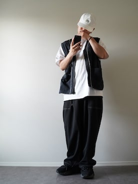 「NIKE(ナイキ)のアイテム(ベスト)」を使った、YOUTUBE_九州DIGり旅さん(メンズ・167cm)の夏コーディネート