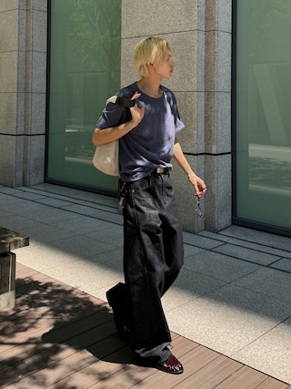 「Adoon plain(アドーンプレーン)のREVERSIBLE DOUBLE FACE T / リバーシブルダブルフェイスT(Tシャツ/カットソー)」を使った、hikaruさん(メンズ・173cm)の夏コーディネート