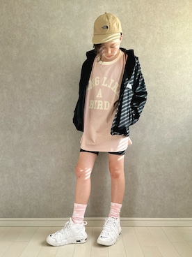 「NIKE(ナイキ)のアイテム(ソックス/靴下)」を使った、kii_memeさん(キッズ・145cm)の春コーディネート
