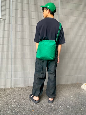たけうまさんの「エアリズムコットンオーバーサイズTシャツ（5分袖）（UNIQLO | ユニクロ）」を使ったコーディネート