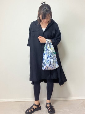 「UN3D.(アンスリード)のアイテム(エコバッグ/サブバッグ)」を使った、lunayumiさん(レディース・161cm)の夏コーディネート