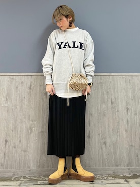 「PUMA(プーマ)のアイテム(ブーツ)」を使った、ナチさん(レディース・163cm)の冬コーディネート
