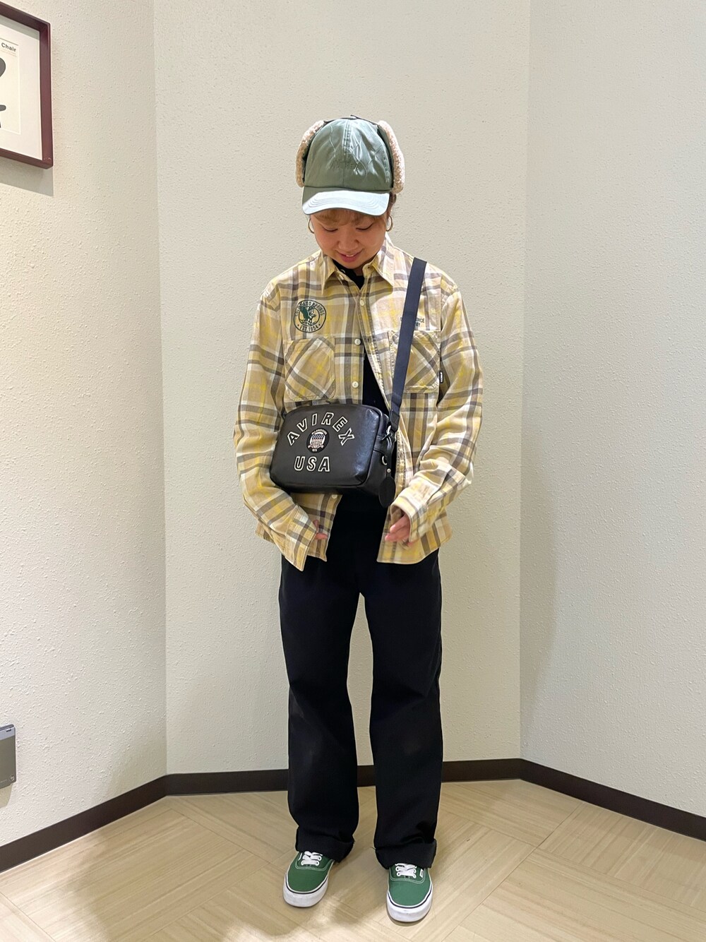 Risaさんの「《直営店限定》BOA QUILTING FLIGHT CAP/ボアキルティン グフライトキャップ（AVIREX）」を使ったコーディネートの1枚目の写真