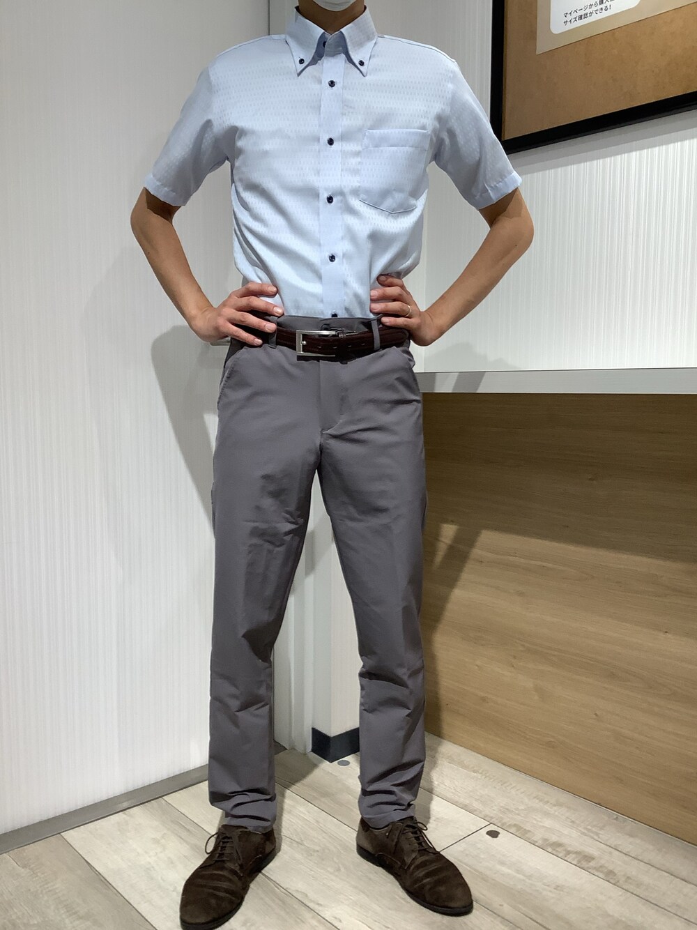 TOKYO SHIRTS OUTLET 福岡マリノアシティ店さんの「4Dストレッチフィット ワークパンツ（TOKYO SHIRTS）」を使ったコーディネートの1枚目の写真