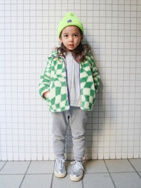 「NIKE(ナイキ)のアイテム(パーカー)」を使った、REOさん(キッズ・110cm)の秋コーディネート