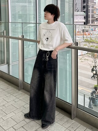 「WYM LIDNM(ウィム バイ リドム)のCOMBINATION MACRAME KNOT KEY HOLDER(キーホルダー)」を使った、おだまや さん(メンズ・172cm)の春コーディネート
