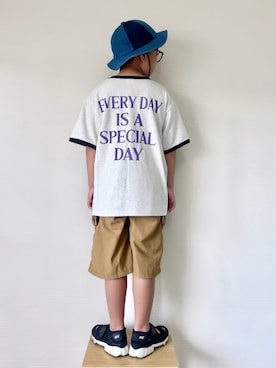 「NIKE(ナイキ)のアイテム(スニーカー)」を使った、yo_yoさん(キッズ・127cm)の夏コーディネート