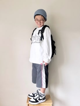 「NIKE(ナイキ)のアイテム(スニーカー)」を使った、yo_yoさん(キッズ・127cm)の夏コーディネート