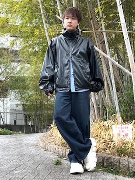 だぃすけさんの「ハイウエスト ワイドスラックス / high waist wide slacks（WONDER WONDER | ワンダーワンダー）」を使ったコーディネート