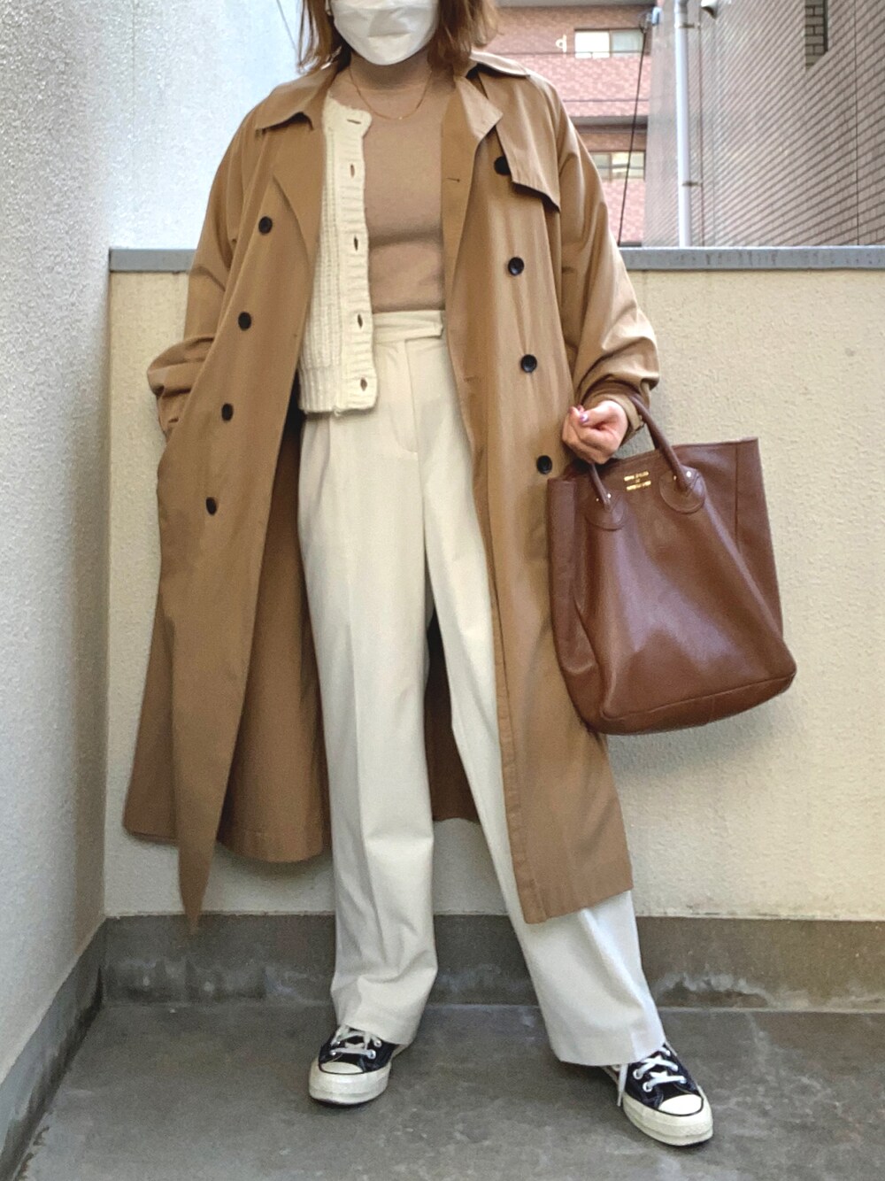 takeme121さんの「【YOUNG&OLSEN】EMBOSSED LEATHER TOTE M（YOUNG&OLSEN The DRYGOODS STORE）」を使ったコーディネートの1枚目の写真