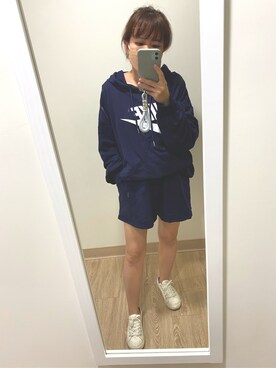 「NIKE(ナイキ)のアイテム(パーカー)」を使った、🥝Kiwie🥝さん(レディース・149cm)の秋コーディネート
