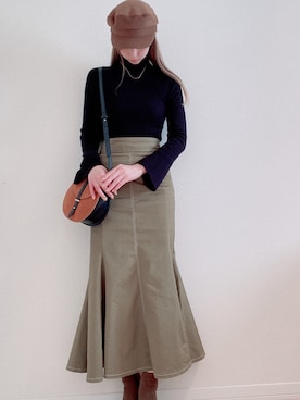 suさんの「MELTON CASQUETTE（AZUL by moussy | アズールバイマウジー）」を使ったコーディネート