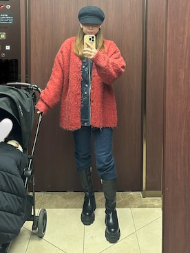 「STUDIOUS(ステュディオス)のアイテム(シューズ)」を使った、kaeさん(レディース・160cm)の冬コーディネート