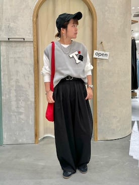 きな☆ki_naさんの「【UNISEX】タックボリュームワイドスラックス（CIAOPANIC TYPY | チャオパニックティピー）」を使ったコーディネート