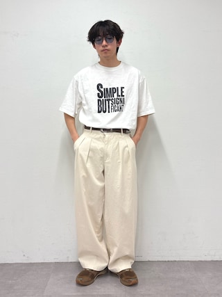 「CIAOPANIC TYPY(チャオパニックティピー)の【UNISEX】【プラスサイズあり】スラブ天竺ピグメントロゴTEE(Tシャツ/カットソー)」を使った、ゆいととさん(メンズ・170cm)の春コーディネート