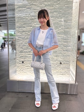 「SPINNS(スピンズ)のアイテム(ショルダーバッグ)」を使った、strawberryさん(キッズ・153cm)の夏コーディネート