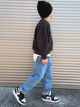 「NIKE(ナイキ)のアイテム(スニーカー)」を使った、ayaさん(キッズ・127cm)の冬コーディネート