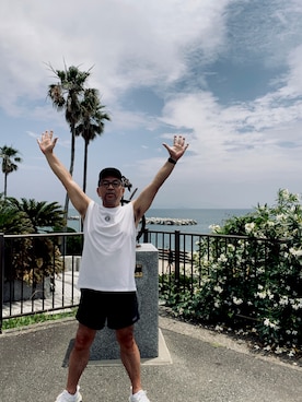 「NIKE(ナイキ)のアイテム(トップス)」を使った、中野英雄さん(メンズ・170cm)の夏コーディネート