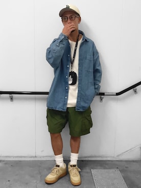 「NIKE(ナイキ)のアイテム(スニーカー)」を使った、十然ダイ補湯さん(メンズ・168cm)の春コーディネート
