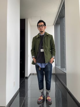 n@oyaさんの（BLUE WORK | ブルーワーク）を使ったコーディネート