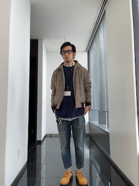n@oyaさんの（BLUE WORK | ブルーワーク）を使ったコーディネート