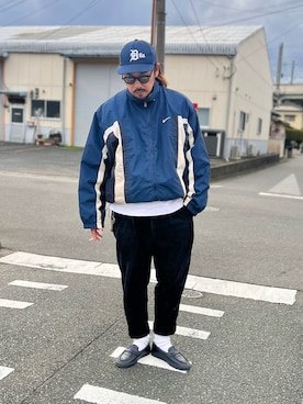 「NIKE(ナイキ)のアイテム(ナイロンジャケット)」を使った、にいるさん(メンズ・178cm)の冬コーディネート