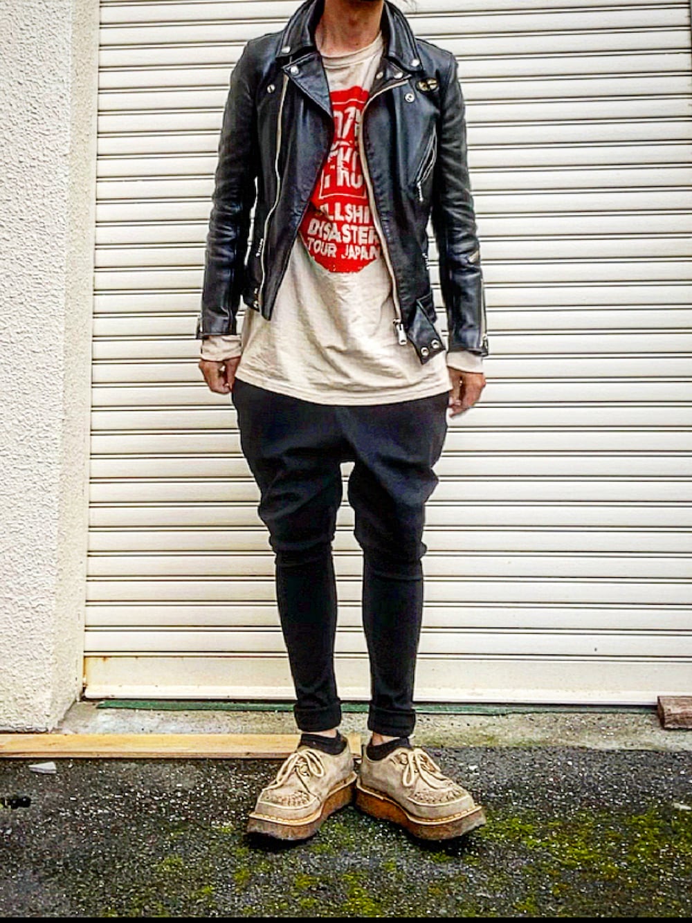 yochioさんの「ラットランドシープスキン（Lewis Leathers）」を使ったコーディネートの1枚目の写真