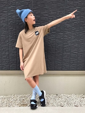 kanaさんの「ＴＨＥ　ＮＯＲＴＨ　ＦＡＣＥ/ノースフェイス キッズ Tシャツ NTG32147（THE NORTH FACE | ザノースフェイス）」を使ったコーディネート