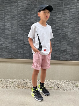 「NIKE(ナイキ)のアイテム(帽子)」を使った、kanaさん(キッズ・132cm)の夏コーディネート