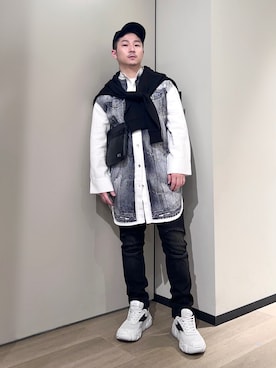 ãARMANI EXCHANGEïŒã¢ã«ããŒããšã¯ã¹ãã§ã³ãžïŒã®ãA|X ã¢ã«ããŒã ãšã¯ã¹ãã§ã³ãžãããã ããªã³ãã·ã£ãïŒã·ã£ã/ãã©ãŠã¹ããã®ä»ïŒãã䜿ã£ããð©J.HARAããïŒã¡ã³ãºã»167cmïŒã®æ¥ã³ãŒãã£ããŒã