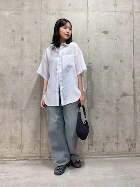 「SENSE OF PLACE by URBAN RESEARCH(センスオブプレイスバイアーバンリサーチ)のカーブデニム(デニムパンツ、ブルー系)」を使った、yuiさん(レディース・168cm)の春コーディネート
