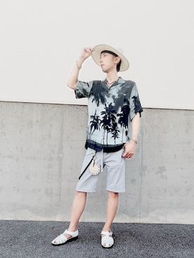 あんちょび♂さんの「EASY ACTION SHORT PANTS/イージーアクションショートパンツ（AZUL by moussy | アズールバイマウジー）」を使ったコーディネート